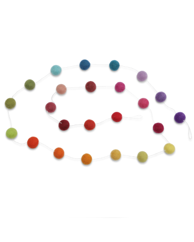 Guirlande multicolore en laine bouillie - 2.5m - Gry and Sif