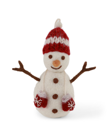 Bonhomme de neige à suspendre -  laine bouillie - 10.5 cm - Gry and Sif