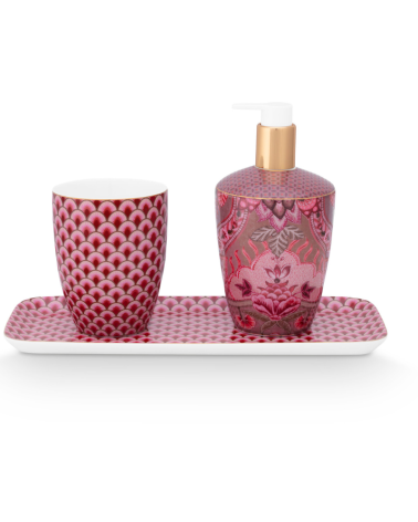 Coffret de 3 accessoires bain - Kyoto festival - Rose - Pip Studio
