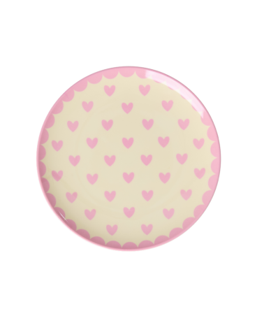 Mini assiette à dessert - Mélamine - Favorite hearts - Dark pink