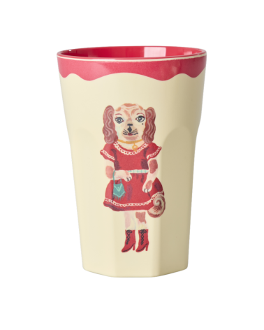 Long Mug Rice Mélamine - Nathalie Lété - Petite chienne à robe rouge
