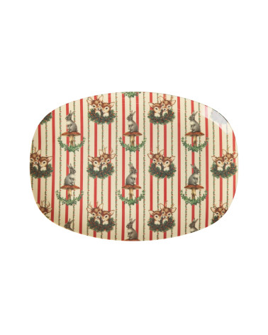 Petite assiette rectangulaire Mélamine - Sweet forest - crème MELCP-RECSWFOCR