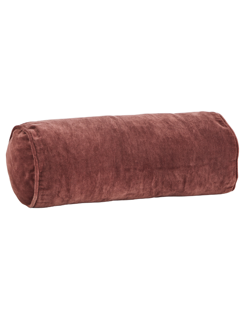 Bolster velours - 20 x 50 cm - brun chaud - Madam Stoltz