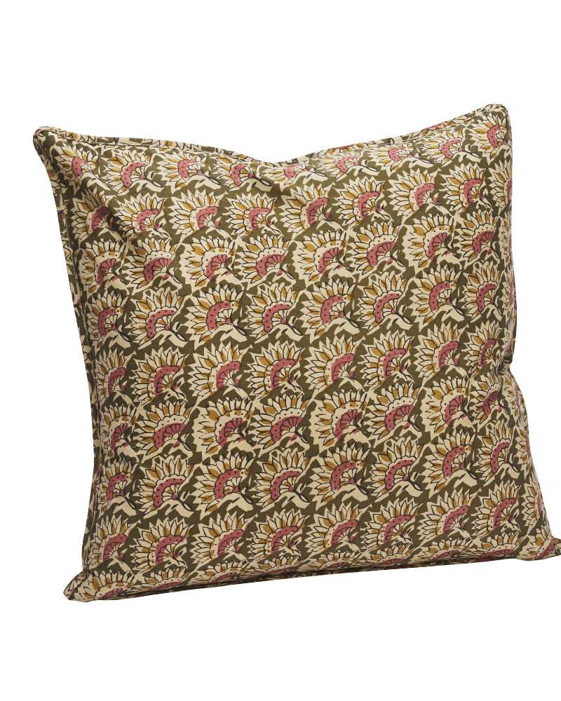 CCP-5050-275 - Housse de coussin - 50 X 50 cm - Olive et moutarde - Madam Stoltz