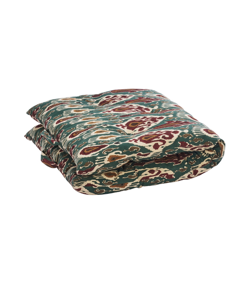 Matelas coton - 60 X 100 cm - Imprimé - Madam Stoltz - Green and pumpkin MP-60100-256