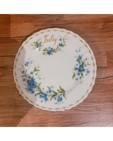 Assiette à biscuit Vintage - Juillet - Flower of the month - Royal Albert - 16 cm