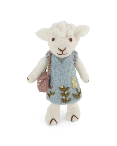 Brebis en laine bouillie - Robe bleue - Gry and Sif