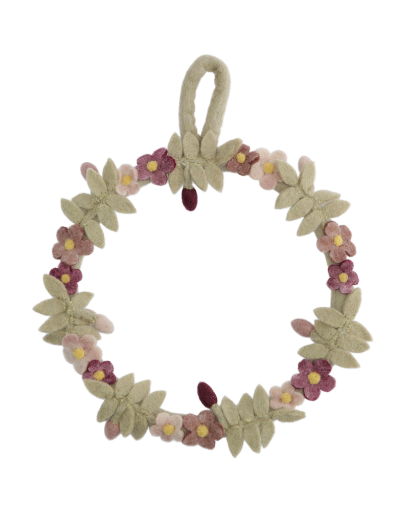 Couronne de fleurs en laine bouillie - Gry and Sif - 25 cm - 16713