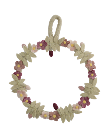Couronne de fleurs en laine bouillie - Gry and Sif - 25 cm - 16713
