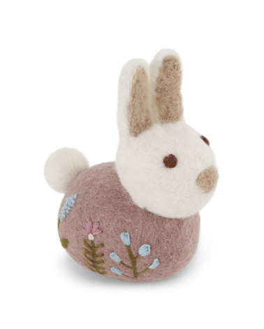 Mini lapin rose - Laine bouillie - Gry and Sif - brodé