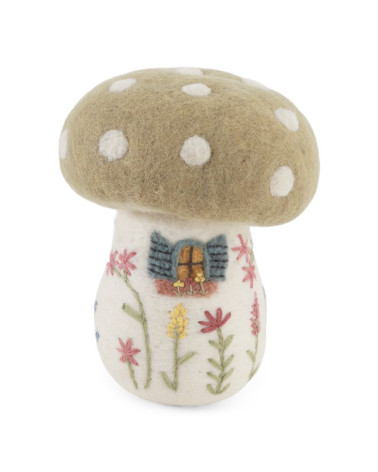 Maison Champignon - vert tendre - 21 cm - Gry and Sif - 16216