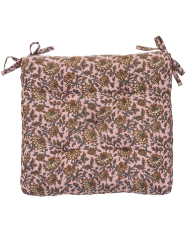 Coussin de chaise - 45 X 45 cm - Madam Stoltz - nougat et vieux rose