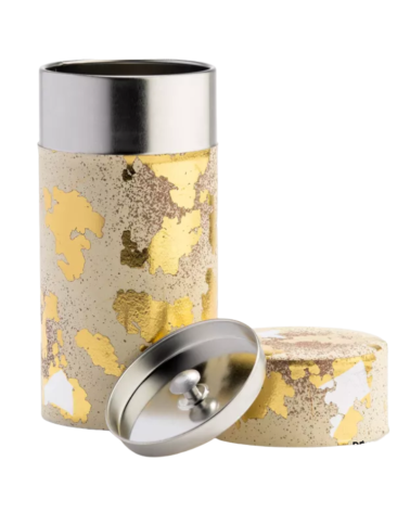 Boîte à Thé japonaise Washi - Taiyo ivoire et or - Dammann - 100g