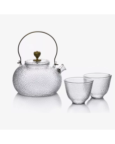 Coffret Théière en verre avec 2 bols - Bloom - 0.65 L - Dammann Frères