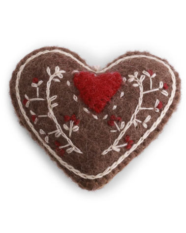 Coeur à suspendre - pain d'épices - 7 cm - Gry and Sif 10726