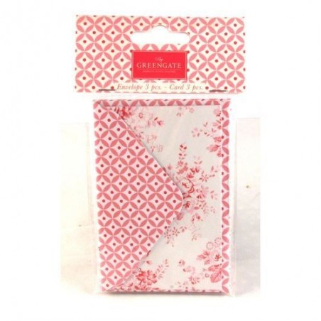 Cartes cadeaux avec enveloppes - Greengate - Abelone raspberry
