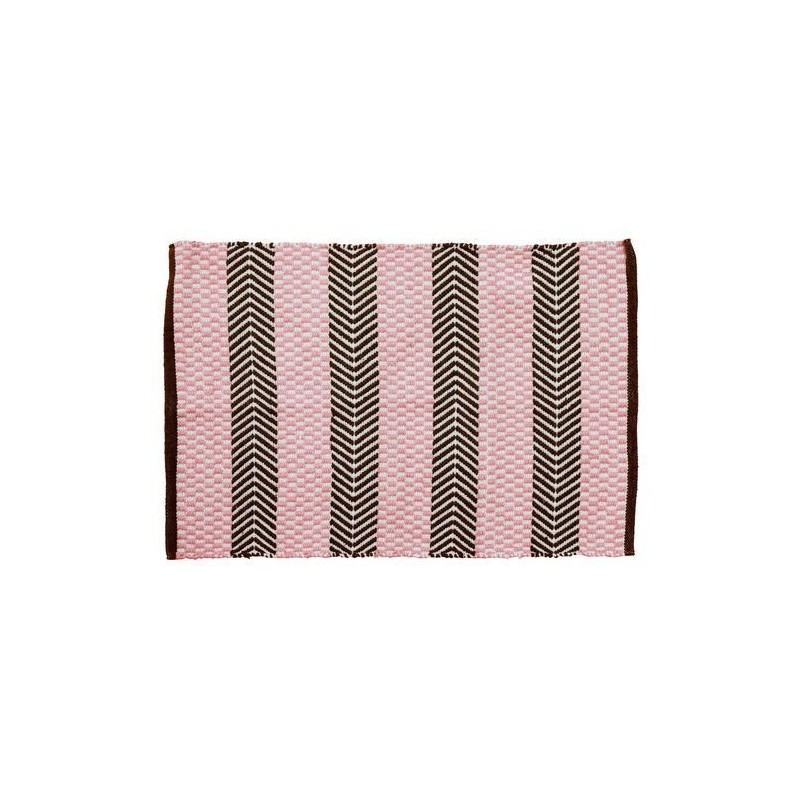 Tapis de sol en plastique recyclé - Rice - Pink and Brown - 60X90