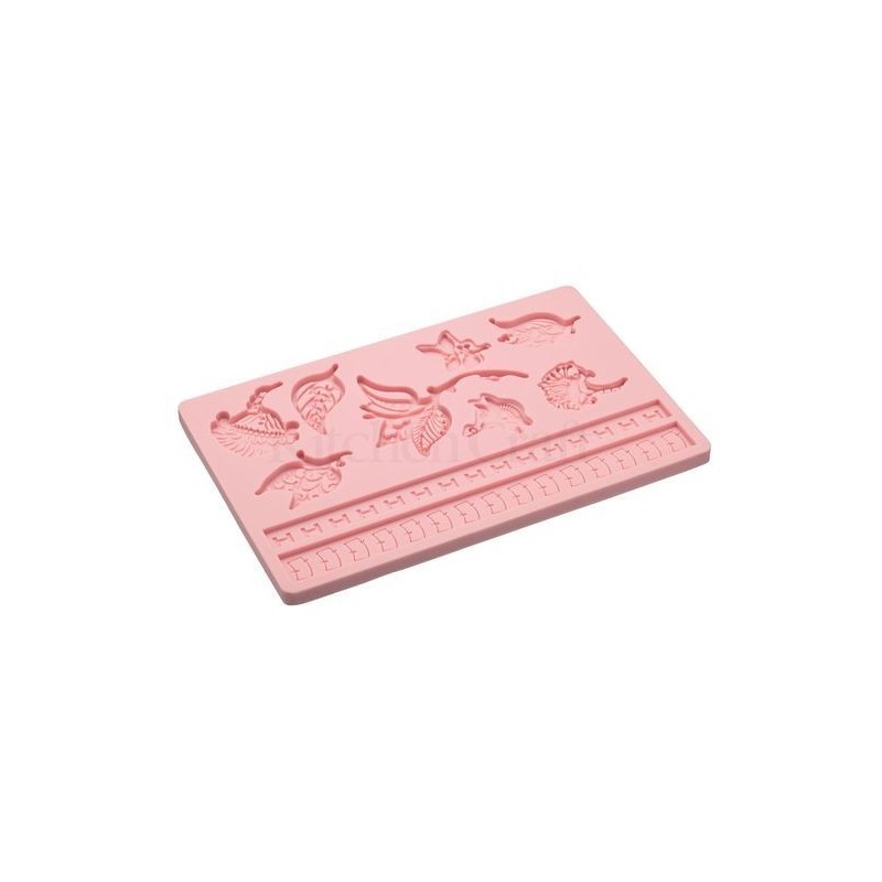 Moule silicone - feuille - rose