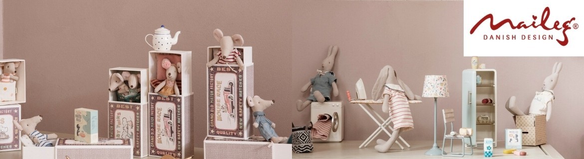 Acheter du papier cadeau Maileg avec Teddies and bunnies pour DIY 10m